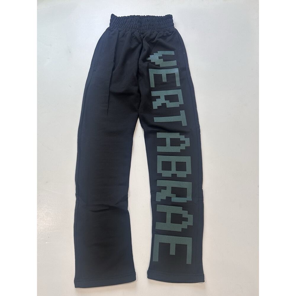 VERTABRAE Straight Leg Sweatpants In Black/ Green Size Small Brand New